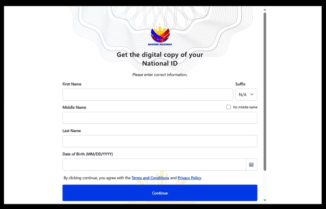 Enter Your Information